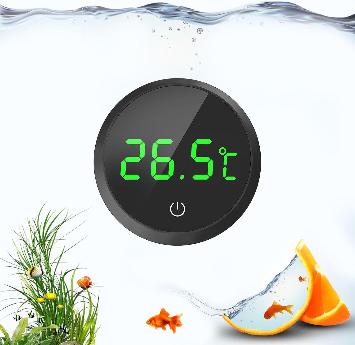 QZQ Fish Tank Thermometer Aquarium Thermometer Digital Wireless Touch Stick LED Display ±1°C for Monitoring The Fish Tank Aquarium Temperature Accessories