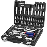 WORKPRO Socket Wrench Set, 108 Pieces | Includes Ratchet Wrench, Sockets and Cr-V Steel Accessories for DIY, Workshop and Mec