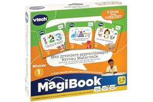 VTech - MagiBook, Pack 3 Livres Éducatifs Niveau 1 Mes Premiers Apprentissages de Maternelle, Pages Illustrées et Interactives, Cadeau Fille et Garçon de 2 Ans à 5 Ans - Contenu en Français