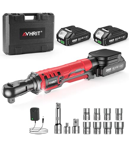 Llave De Trinquete Eléctrica 3/8" - Par 90Nm - 2 Baterías 16.8V - Motor Sin Escobillas - Ideal Para Mecánica