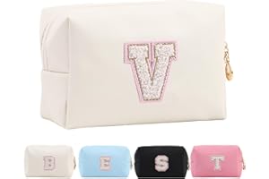 Tolmaiertu Personalized Makeup Bag,Waterproof Travel Makeup Pouch Cosmetic Bag Birthday Gift for Women Mom，Bride Bridesmaid Cosmetic Bag A-Z
