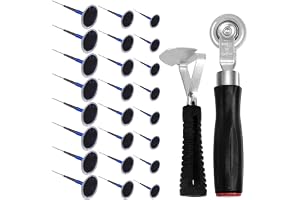 Swpeet 70 st 26Pcs 1-3/8 "1-3/4" 2-3/8 "Gummidäck Reparation Patches Plug Kit och däckrullhjul med Liner Scraper Assortment K
