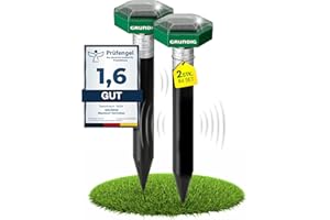 GRUNDIG Mole Repeller Vole Repeller Pack of 2 - Fast Results with Extreme Effective Radius I Repel Vole Mole Repellent - Solar Mole Repellent (V2)