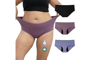 INNERSY Culotte Menstruelle Flux Abondant Grande Taille 50ml Slip de Règle Coton Lavable Lot de 3