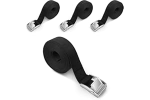 LWMTT 4 pasy mocujące, regulowany pas mocujący z zamkiem zaciskowym, wytrzymały pas mocujący, pas mocujący z grzechotką, do samochodu, roweru, wózka transportowego, motocykla, bagażu – 3 m