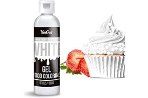 YUMCRAFT Food Coloring Gel - Vibrant Color Gel Food Coloring for Cake Decorating, Baking, Easter Egg, Icing - Tasteless Food Color Dye for Fondant, Cooking, Slime, Airbrush (White, 150g)