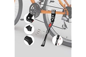 LEBEXY Stojak na rower górski | rama roweru ze stopu aluminium | gumowy stojak regulowany | tylny stojak z regulacją wysokości | antypoślizgowy stojak boczny do rowerów 24-28"