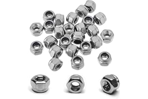 OTHMRO 40pcs M4 Locknuts Metric Nylon Inserted Hex Lock Nuts Self-Lock Nylon Insert M4x0.7mm 304 Stainless Steel Self Locking 7mm Hex Nut Driver Tiny Nut for RC Cars 3D Printer