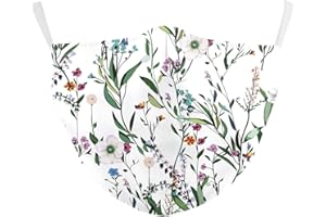 eBoutik - Flower Print Face Masks with Filter Slot - Reusable and Washable at 60 degrees Face Coverings for Social Distancing