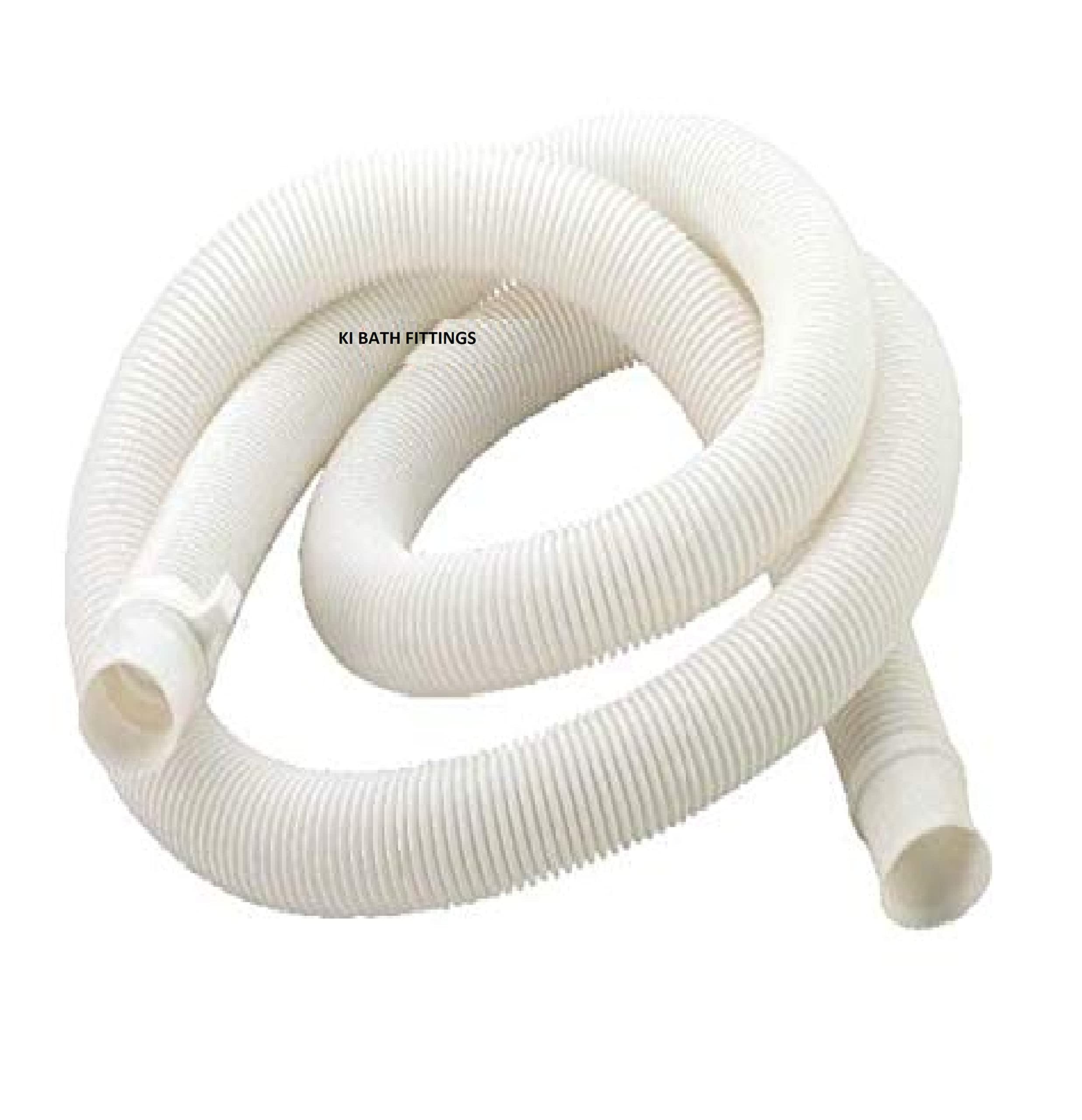 KI BATH FITTINGS Ki 3 Meter Washing Machine Outlet Hose Pipe Suitable For All Fully/Semi Automatic Washing Machines Outlet Pipe (White)