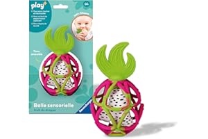 Ravensburger Play+ - Balle Sensorielle Fruit du Dragon Silicone Dès 6 Mois - Balle Activité Bébé et Hochet de Dentition - Jouet Multi-Sensoriel - Motricité et Éveil - 34013