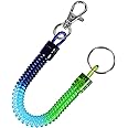 Sourcingmap Coiled Lanyard, 8.7" Spiral Spring Coil Keychain Cord Anti-lost Key Ring with Metal Lobster Clasp for Fishing Equipment Pliers Tool Keys Cellphone