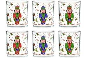 Easy Life Nutcracker Twist Set 6 Bicchieri in Vetro 250ml Tavola di Natale