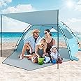 Elegear Beach Tent for 4-5 Person with Extra Large Canopy, Portable Sun Shelter Tent with UPF 50+ UV Protection, Beach Shade with Expandable Porch, Easy Setup Sun Tent for Beach, Camping, Fishing
