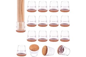 Niviy 16 Pièces Protection Pied de Chaise Embout de Chaise pour Anti-Rayures et Réduit Le Bruit Patin Chaise Silicone Tampon de Chaise Protection Parquet Transparents 20MM