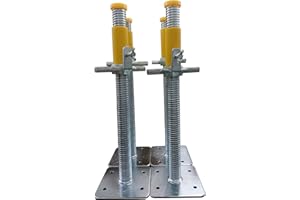 Gerüstfüße, Gewindefußplatte mit Stahlspindel, 4 Stück im Set, universal kompatibel zu vielen Herstellern, AC Steigtechnik