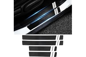 FT FUNTOR 4Pcs Carbonfaser gemusterter Auto Türschweller Schutz, Universell(4Pcs)
