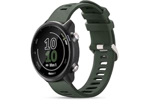 Laffav Compatible with Garmin Forerunner 245 Strap/Forerunner 55 Strap, 20mm Soft Silicone Sport Replacement for Garmin Vivoactive 3/Vivoactive 5/Venu/Venu Sq/Sq 2/Forerunner 165/645 Band
