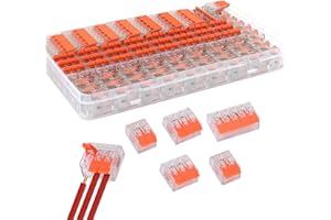 JurciCat 75 Piezas Clemas Electricas Conectores De Cable 4mm² Terminales Conductores De Material Pc Ignífugo Para 2-3-5 Conductores Cable Eléctrico Fijo Terminales De Cable