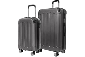 TRVLMORE Kofferset 2 Teilig Hartschale - Koffer & Trolleys Set - Koffer Set 2 - Reisekoffer Set 2 Teilig - Hartschalenkoffer Set 2 Teilig - 2 Teiliges Trolley Set - Koffer 2er Set - Grau