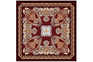 GIMIRO Foulard en Imitation Soie 53 x 53cm pour Homme Écharpes Carré ÉlégantVintage Floral Wave Dot Stripe