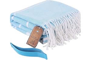 ELETIFFI Strandtuch Saunahandtuch Groß Strand Handtücher xxl Strandhandtuch Saunatuch Hamamtuch Badetuch Reisehandtuch Strandtücher Damen Beach Towel Strandlaken Blau Baumwolle Sauna Zubehör Saunatücher