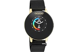 Oozoo Smartwatch Unisex Fitnessuhr (Gold/Schwarz Metall)