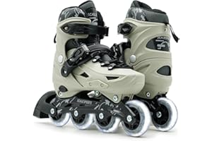 SCALE SPORTS Adjustable Roller Skates with Light-Up Wheels – Kids Inline Roller Skates for Children and Adults | ABEC-7 Bearings, Breathable Boot, Triple Protection | Perfect for Beginners, Boys & Girls