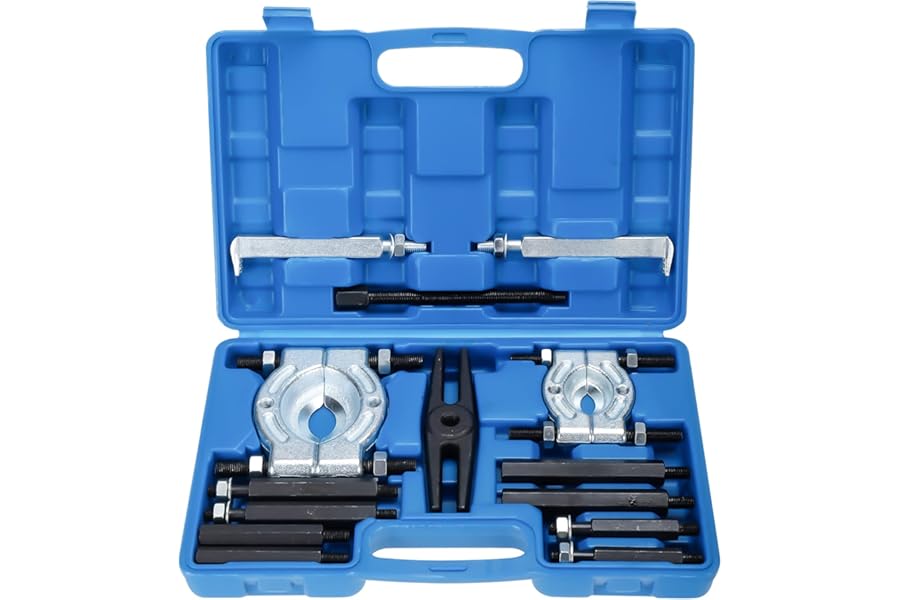 BOOMSTART 14 Pcs Bearing Separator Puller Kit Flywheel Puller Ball Bearing Car Set Heavy Duty 5-Ton Capacity (Blue)