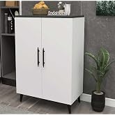 Reyo Home Enda 3 Raflı 2 Kapaklı &Ccedil;ok Ama&ccedil;lı Dolap Antrasit - Beyaz