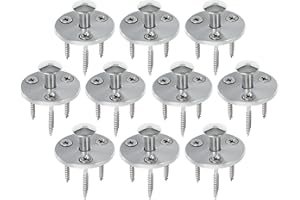 Piton Douille Rétractable + 3 Vis | pour Fixation bâche Couverture de Piscine sur Plage Bois | Alu/INOX | Lot de 10 pièces - POOLCO