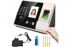VEXNOOK 4-in-1 Zeiterfassung für Kleinbetriebe – Innovatives Zeiterfassungsgerät mit Gesichtserkennung, Fingerabdruck, Passwort und ID-Karten, Anwesenheitsmaschine für Mitarbeiter Kein Netzwerk Erforderlich