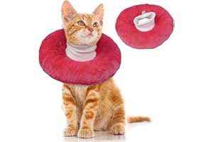 Hjumarayan Cat Cone Collar Soft Recovery Collar for Cats to Stop Licking, Adjustable Surgery Cone, Kitten Protector, Pink