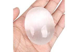 ORIENTREA 1 pezzi di pietra di Selenite, Da 70 a 90 grammi Selenite pietra di palma, pietra chakra e guarigione, pietra lucidata, 100% naturale e artigianale