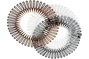 Vivana Pack of 3 Flexi Combs Zigzag Headband Stretch Sport Non Slip Hair Band Black Clear Brown