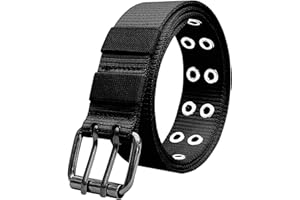 LuxStellar Pasek do pracy, podwójny pasek z trzpieniem, wykonany z wytrzymałego płótna z wytrzymałym metalowym zapięciem, pasek łączący, męski, do pracy, na zewnątrz i w czasie wolnym, pasek z nitami