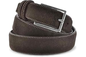 La Bottega del Calzolaio Cintura Uomo in Vera Pelle Scamosciata Made in Italy – Cintura Artigianale Elegante Stile Classico per Abbigliamento Casual o Formale – Accessorio di Alta Qualità