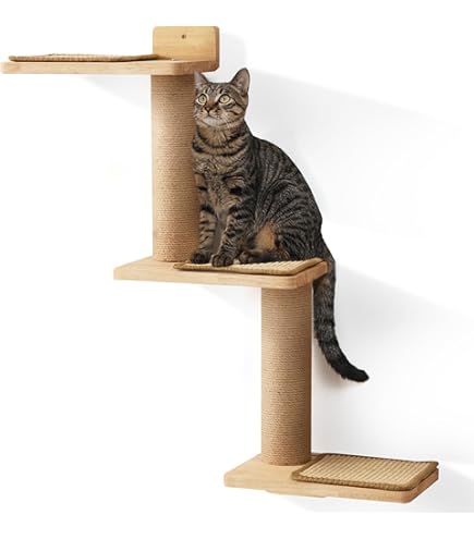thumbnail image 2 of Navaris Wall Mounted Cat Shelves With Sisal Mats - Set Of 3 2 of 10