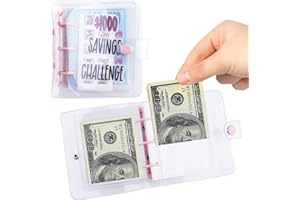 MOOSONO $1000 Saving Challenge, 100 Envelopes Mini Budget Binder, Clear Savings Binder with Cash Envelopes, Money Saving Wallet for Budgeting and Saving Money, for School, Home, Office