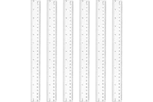 VINUWU 6 Stück Kunststoff Lineal 30 Cm / 12 Inch, Transparent Lineale Set, Rulers für Schule Geprägte Zentimeter Einteilung Zuhause Büro Grundschule-White