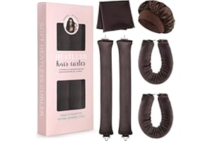 6 Stück Heatless Curls Band,GeeRic Heatless Curls Band mit Satin-Haartuch und Duschhaube Lockenwickler Heatless Curls für Alle Haartypen