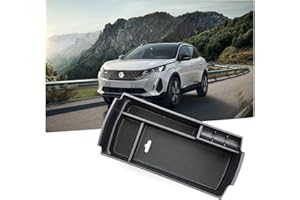 BIXUAN Organizer kompatybilny z Peugeot 3008 2016-2024 Peugeot 5008 DS7 Crossback 2017-2024 Citroën C5 Aircross 2018-2024, konsola środkowa, schowek do przechowywania, podłokietnik, organizer