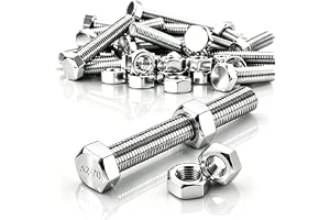 SWTYExt M12 x 140 mm sexkantsskruvar 4 uppsättningar rostfria skruvar M12 | Bultar med muttrar, skruvar i rostfritt stål A2 V2A, DIN 933/ISO 4017, utvändiga sexkanter, maskinskruvar, helgängade