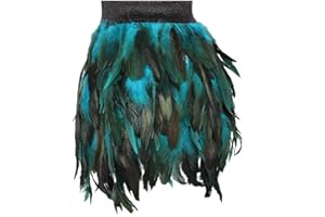 BBOHSS Harnais en Plumes pour Femmes Taille Moyenne Mini Jupe Trapèze sous-vêtements Goth Punk Halloween Club de Noël fête Jupe de Bal