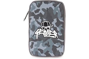 Colourbook - Astuccio Scuola Geolier 1 Zip, Organizzazione con Pattina Interna, Set Completo 30+ Pezzi (Camouflage)