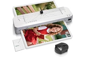 ‎LADISHAN Laminiergerät, Laminiergerät A3 mit Integriertem Schneider, Schnellem Aufheizen, Kalt- und Heißlaminierung mit 50 Laminierfolien, Laminiermaschine für Zuhause, Büro (Laminiergerät A3+50pics)