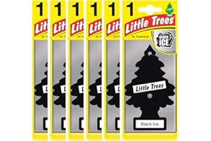 Little Trees MTZ04 Désodorisant pour voiture, Glace noire, 6 pièces