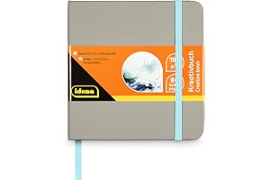 Idena 60074 – akvarellpapper i kvadratiskt format 12,5 x 12,5 cm, målarbok för vattenfärger med 80 tomma sidor 180 g/m², för
