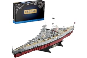 URGEAR Bismarck Schlachtschiff Bausatz für Bausteine, WW2 Militär Technik Schiff Boot Konstruktionsspielzeug für Teenager Männer Geschenk (2081 Teile)