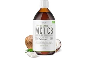 ALPHA01 Bio C8 MCT-Öl – 500 ml – 100% reines kaltgepresstes C8 MCT – Premium-Kokosöl nachhaltig angebaut, fügen Sie Kaffee oder Shakes hinzu, steigert Ketone 3 x mehr als andere MCTs